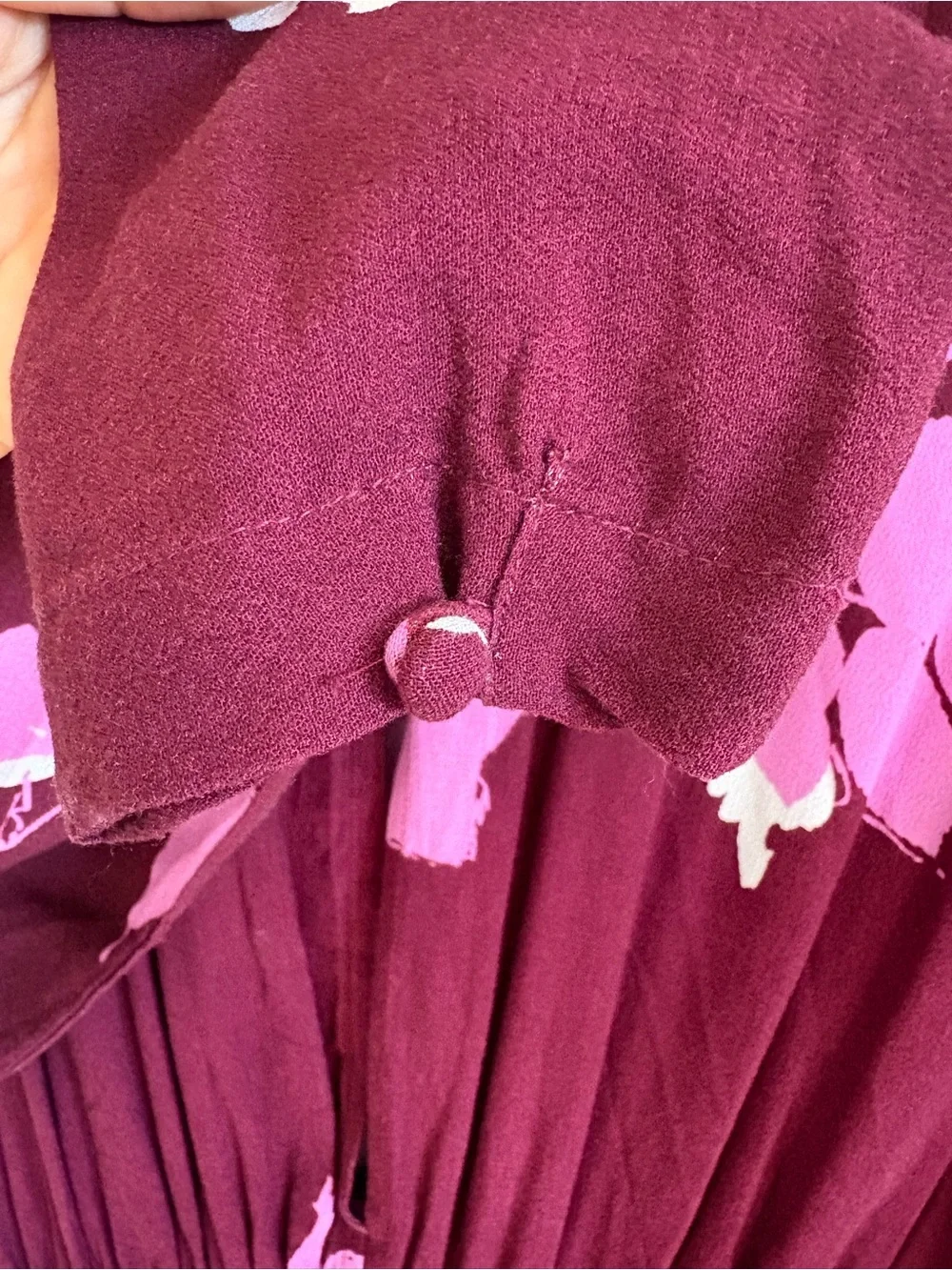 Free People Women’s Say You Love Me Plum Floral Tie-Front Top Small